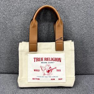 True Religion Tote Bag‎ Mini crossbody Strap Natural beige denim Travel